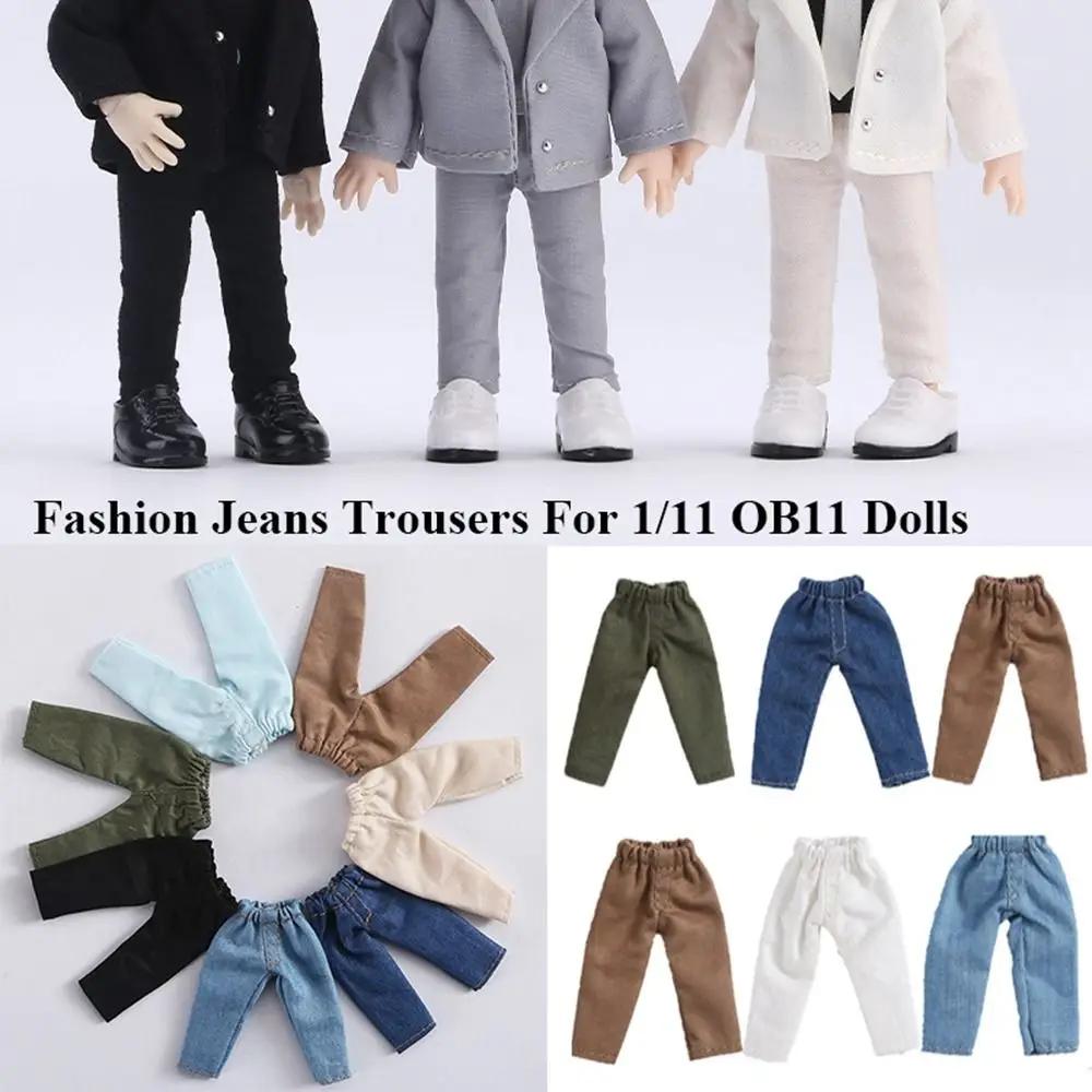 Doll Fashion Clothes For 1/11 Ob11 Dolls Denim Trousers For 1/12 Bjd/Gsc Doll T-Shirt Mini Cute Doll Pants Diy Doll Accessories