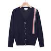 2025 Autumn Men's Korean Striped Wool Cardigan Sweater