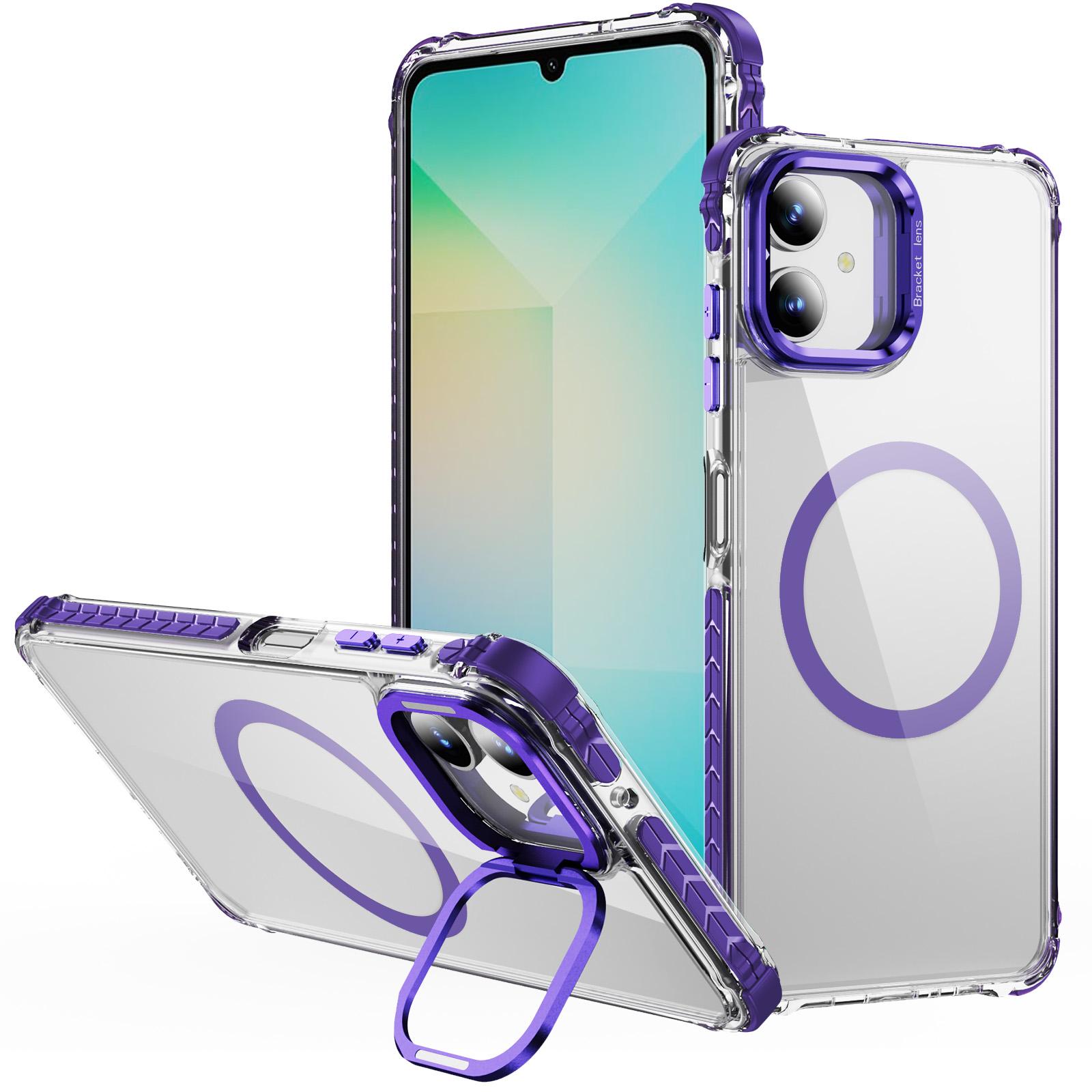 

Для Samsung Galaxy A06 4G Прозорий чохол для телефону з підставкою-кришкою для камери, магнітний чохол G