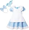 Alice in Wonderland Baby Size 65cm 70cm 80cm One size fits all from 0 to 2 years old Costume Cosplay Dress Set Costume Headband Set Headband Ribbon