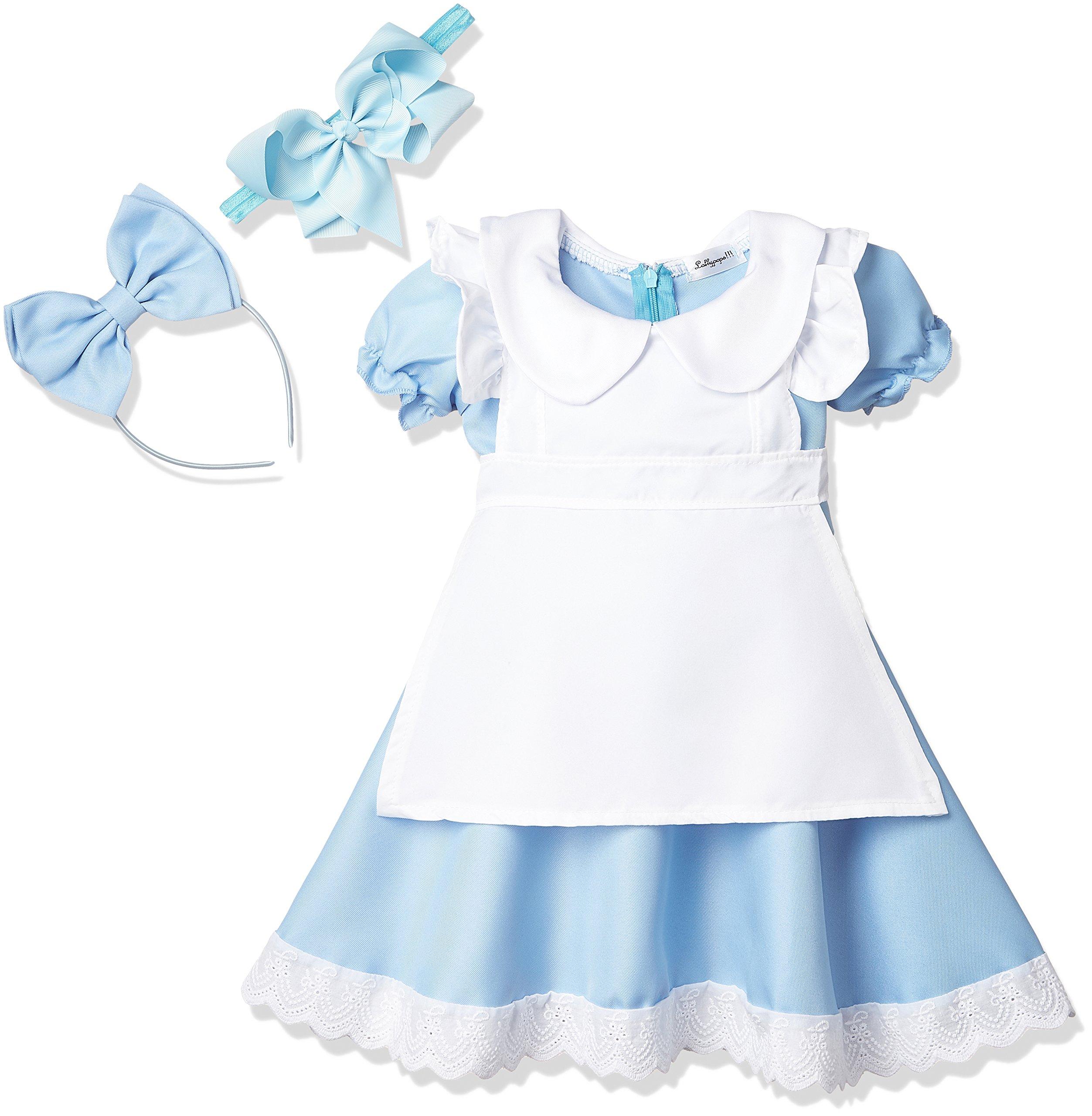 

Алиса в стране чудес Размер для малышей 65 см 70 см 80 см Один размер подходит всем от 0 до 2 лет Костюм для косплея Платье Комплект костюма Повязка на голову Лента для повязки на голову