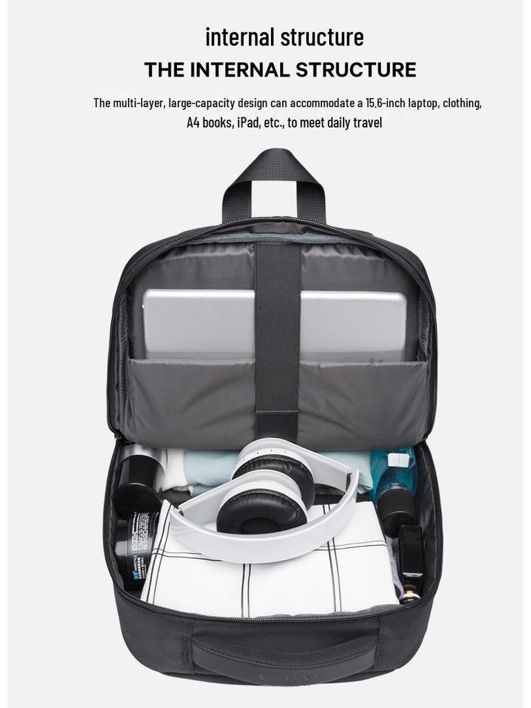 Bange Men's Backpack: Large Capacity, Breathable, Casual Laptop Bag with USB for Students