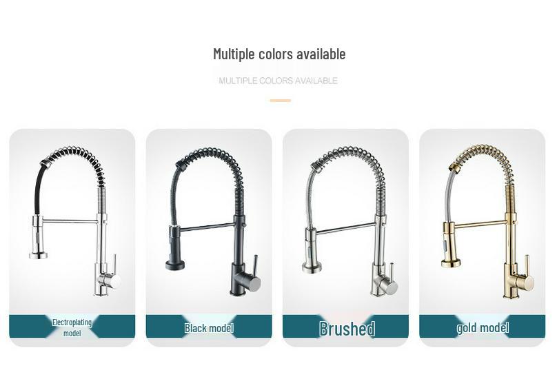 Stainless Steel Pull-Out Kitchen Faucet with Hot & Cold Extension for Vegetable Washing