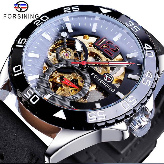 New Top Men's Watch Hollow Men's Automatic Mechanical Watch Casual Sports Belt Watch