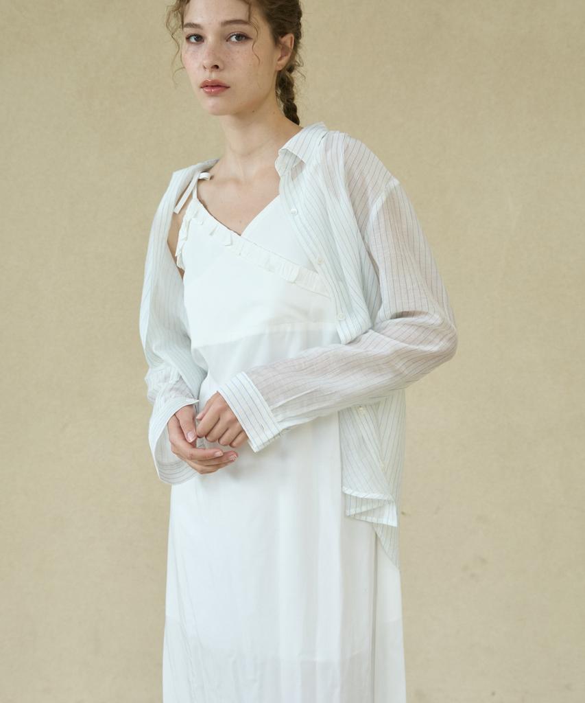 WIOE Roman Silky Sleeveless Dress_White