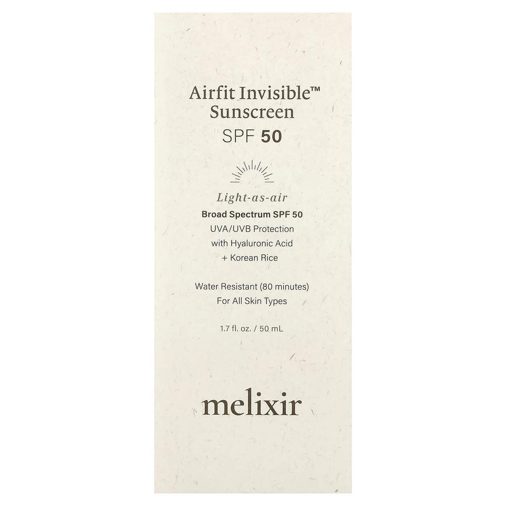 Melixir, AirFit Invisible™ Sunscreen, SPF 50, 50ml (1.7 fl oz)