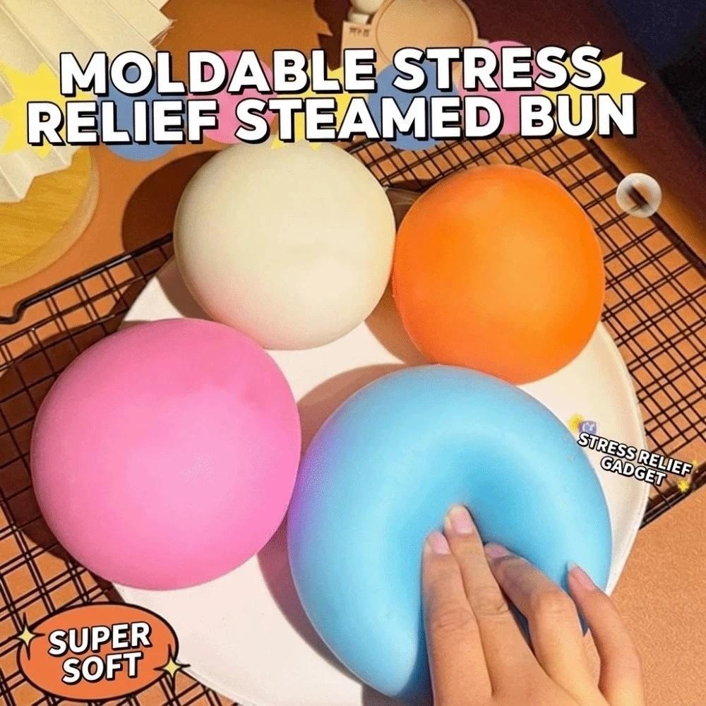 Ultra Soft Steamed Bun Squeeze Ball Slow Rebound Shapeable Soft Stress Relief Ball Realistic Reusable Steamed Bun Decompression