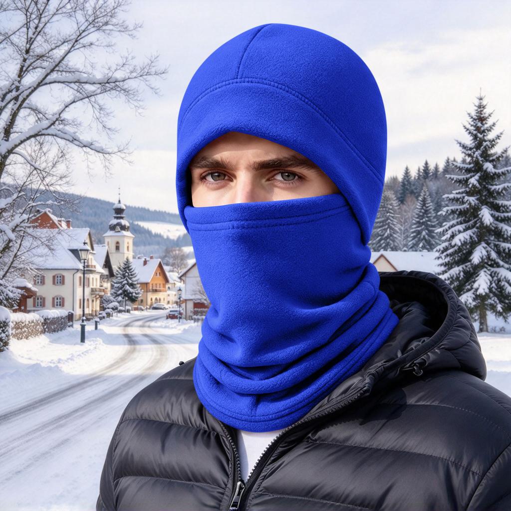 Winter Neck Gaiter and Adjustable Windproof Cycling Set with Ear Coverage and Face Cover for Outdoor Riding