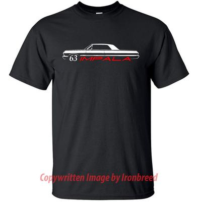 1963 63 Chevy Impala Lowrider T-Shirt Κλασικό SS Μυώδες Έμβλημα Πλαϊνά Μολντίνγκ