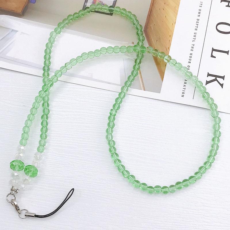 Handmade Crystal Bead Nylon Phone Neck Lanyard - Transparent, Long, Couples' Design