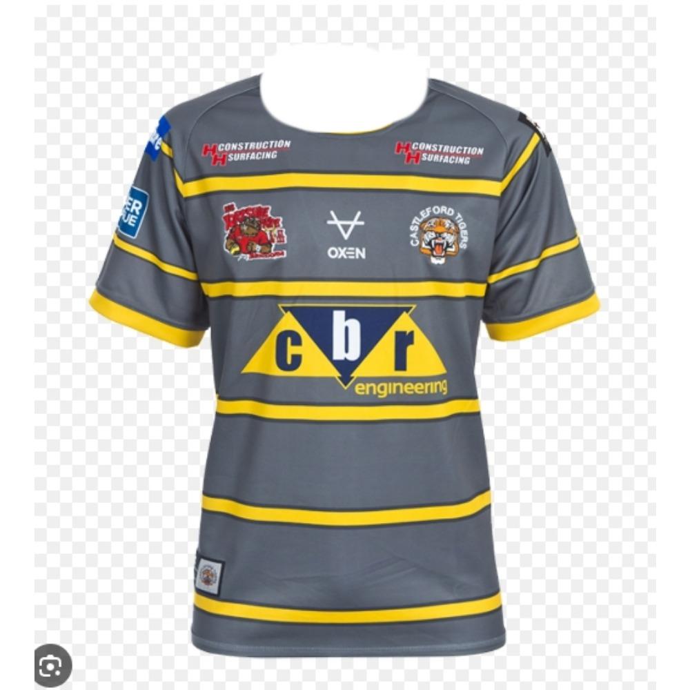 Rugby 2026 Uomini e Donne New Castleford Tigers Abbigliamento Sportivo Inghilterra Moda Maglietta a Maniche Corte Larga Traspirante Asciugatura Rapida
