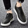 Stylish Men's Spring & Autumn White Sneakers: Versatile, Fashionable, and Comfortable with Thick Sole