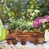 Zugform Sukkulenten Pflanzgefäß Holz Zug Blumenpflanze Topfpflanze für Garten Veranda Haus