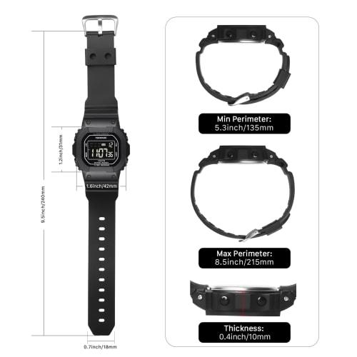 10 ATM Water Resistant Sports Watch for Swimming and Diving, with Alarm Clock, Stopwatch, Timer, Dual Time, Calendar, and 12-hour and 24-hour Format S