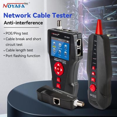 Noyafa NF-8601 Tester síťových kabelů Sledovač ethernetových kabelů s funkcí PoE/PING Měření délky Tester mapování vodičů