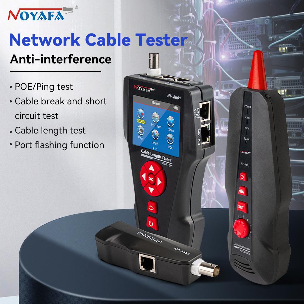Noyafa NF-8601 Network Cable Tester Ethernet Cable Tracker with PoE/PING Function Measure Length Wiremap Tester