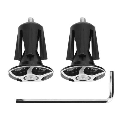 2 PEZZI Lega di Alluminio Bici Bicicletta Manubrio Manopola Maniglia Tappi Terminali Manubrio PartiG395 Nero