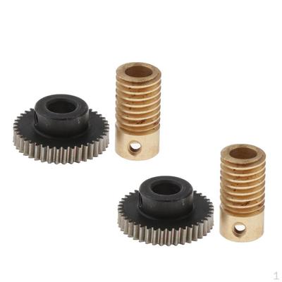 4 Stück Stahl Schneckenrad 0,5 Modul + Messingwelle Set Bohrung 6mm