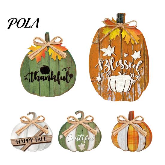 Party Decorations 5Pcs Fall Wooden Pumpkin Door Hanger for Front Door, Rustic Decorative Decor Farmhouse Welcome Sign Autumn Thanksgiving Wall Porch