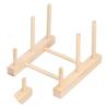 Wooden Dish Plate Drain Rack Non Defrmation Dinnerware Storage Organizer for Dish Plate Bowl Cup Pot Lid