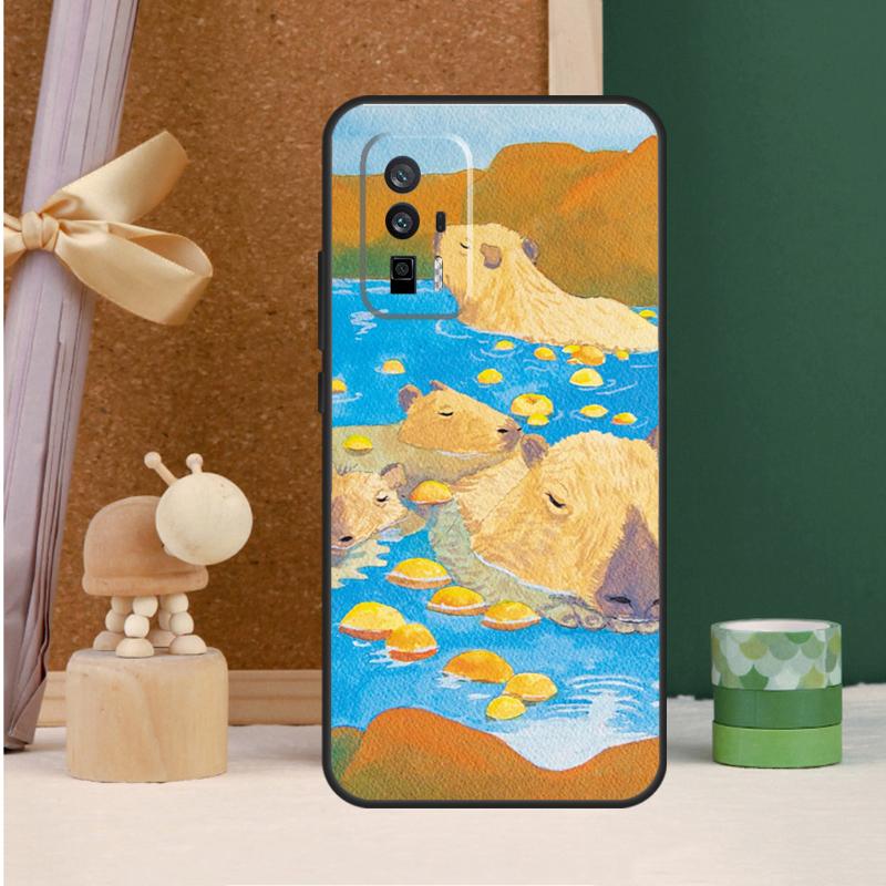 Capybara Spa Case For POCO X6 Pro X3 X4 X5 M6 Pro F5 F3 M5s Xiaomi 13T Pro 11T 12T 12 13 14 Ultra Cover