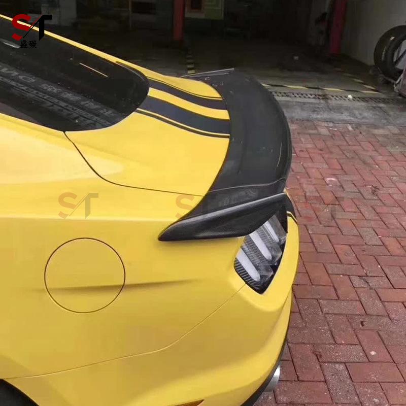Carbon Fiber Three-Stage Rear Spoiler & Diffuser for 15-22 Ford Mustang