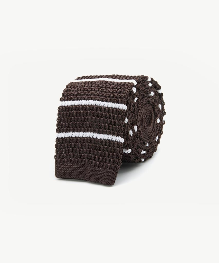 STCO Codigallery Striped Knit Tie Brown_Cntwz12Bth