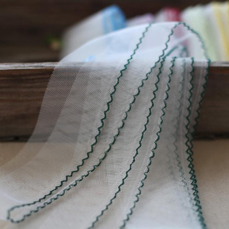 

5Yards 5cm Half Wavy Edge Mesh Lace Ribbon for DIY Bows Bouquets Gift Wrapping Sewing Bridal Veil Accessories Craft Lace Trim 5cm-5yards зелёный