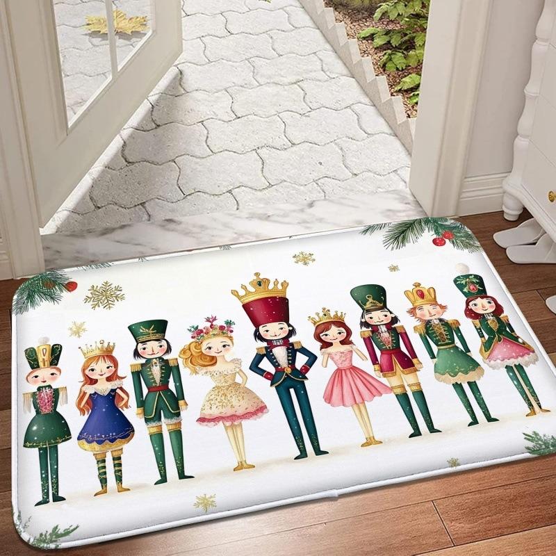 Cartoon Santa Claus Design Mat Bathroom Absorbent Bedroom Door Rug Kitchen Balcony Living Room Entrance Carpet Home Decoration