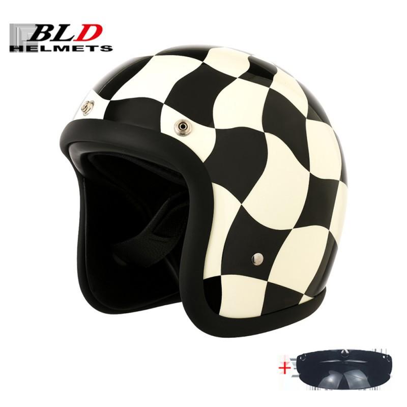 BLD Electric Motorcycle Helmet Lightweight Unisex Retro Cruise