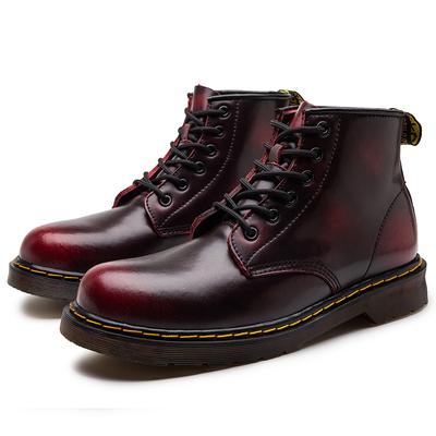 Herbst-Winter Britischer Stil Doppelt gefütterte Arbeitsstiefel, Trendige und stilvolle Winter-Warm gefütterte Lederstiefel