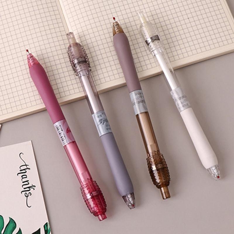 8PCS Stress Relief Retractable Gel Pen 0.5MM Tip Quick Dry Ergonomic Silicone Grip Gel Pen for School Office Supplies