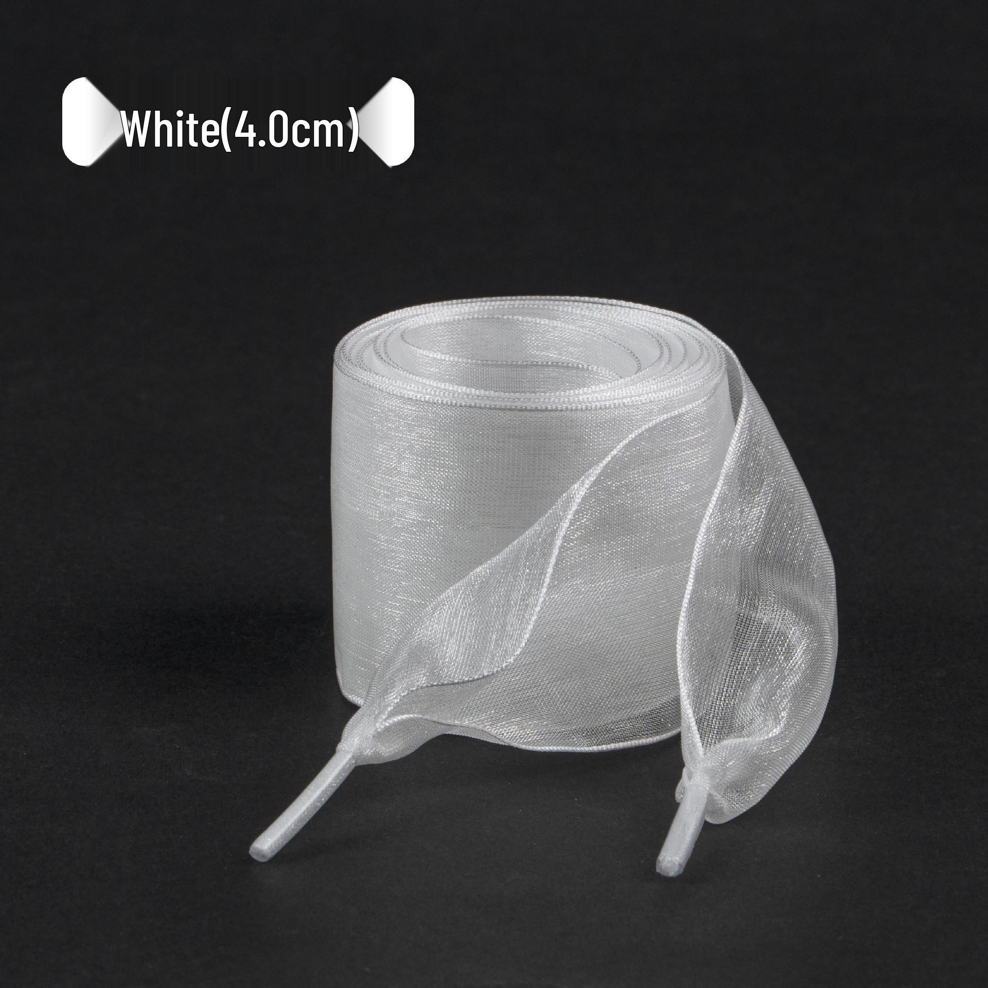 

4cm Encrypted Silk Snow Yarn Shoelaces for German Training and Racing Canvas Shoes - White, Transparent, Pair 60 cm