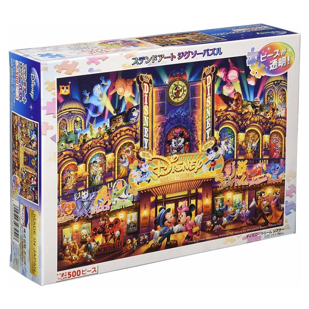 Tenyo In Stained Art Gyutto Series Jigsaw Puzzle Disney Dream Theater with Service Card (Tenyo) [Made Japan] 500-Piece (25x36cm) DSG-500-451
