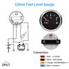 Rhaxel 52mm 2'' Fuel Level Gauge Meter 0-90ohm With Backlight 12V 24Volts for Car Motorcycle Trucks Boats