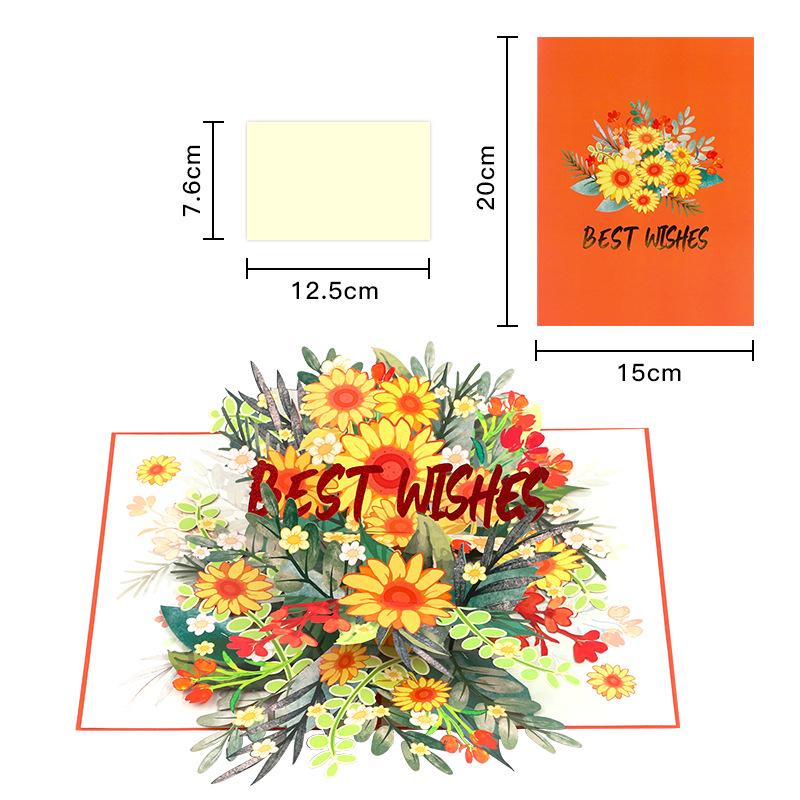 Popular 3D Handmade Christmas Bouquet Greeting Card
