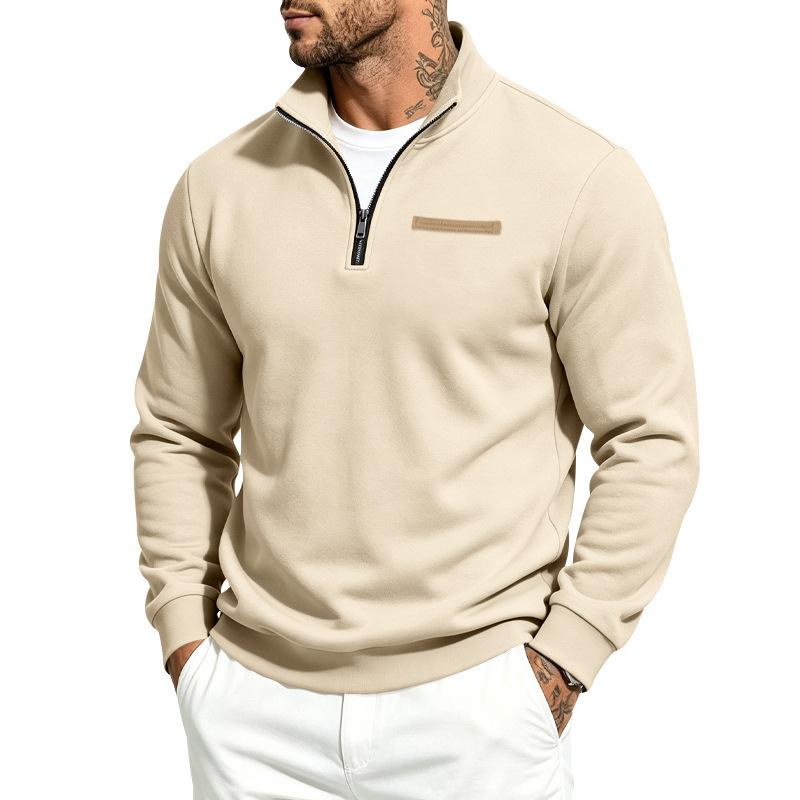 Men's Fleece Zip Up Sweatshirt Stand Collar Heavyweight Outdoor Casual Jacket