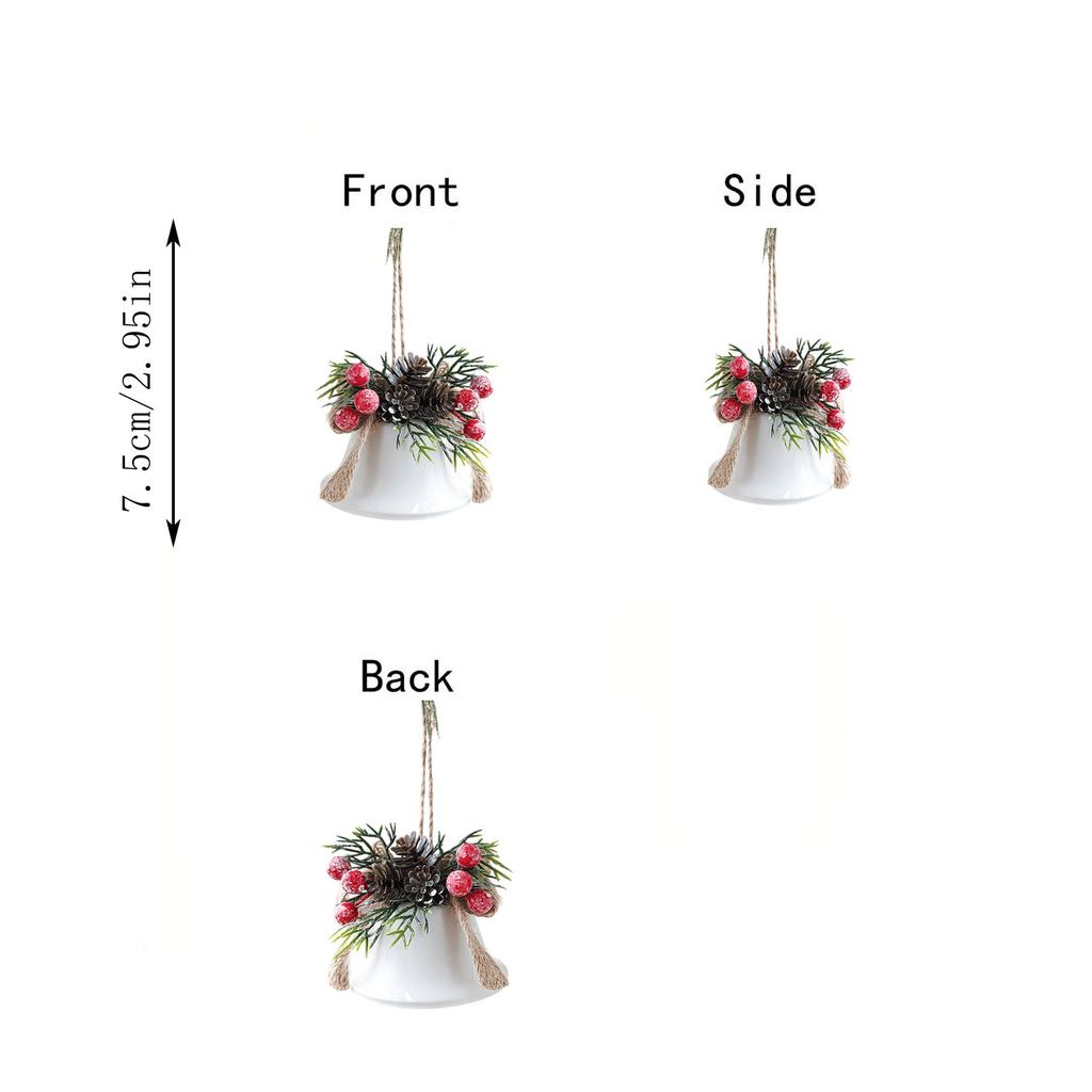 Wrought Iron Christmas Bell Light Wall Hanging Door Hanging Red Fruit Christmas Tree Hanging Decoration Ornaments