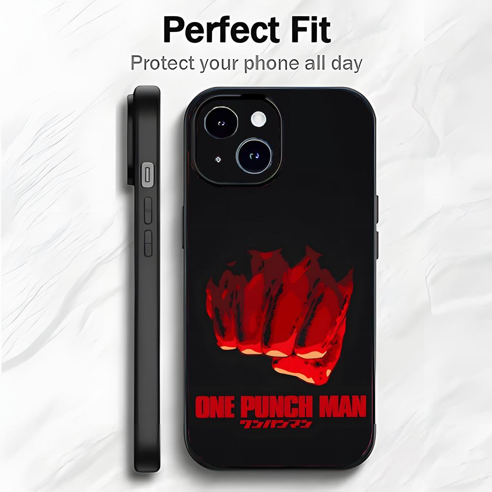 Epic Humorous Japanese Anime O-One Punch Man Phone Case Phone Case Soft Packaging Lightweight For iPhone17 16 15 14 13ProMax
