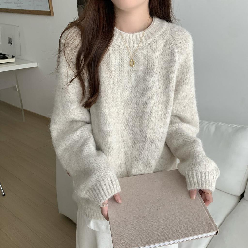 Casual Autumn Winter Women Sweater Fashion O Neck Loose Long Sleeve Pullovers Knitted