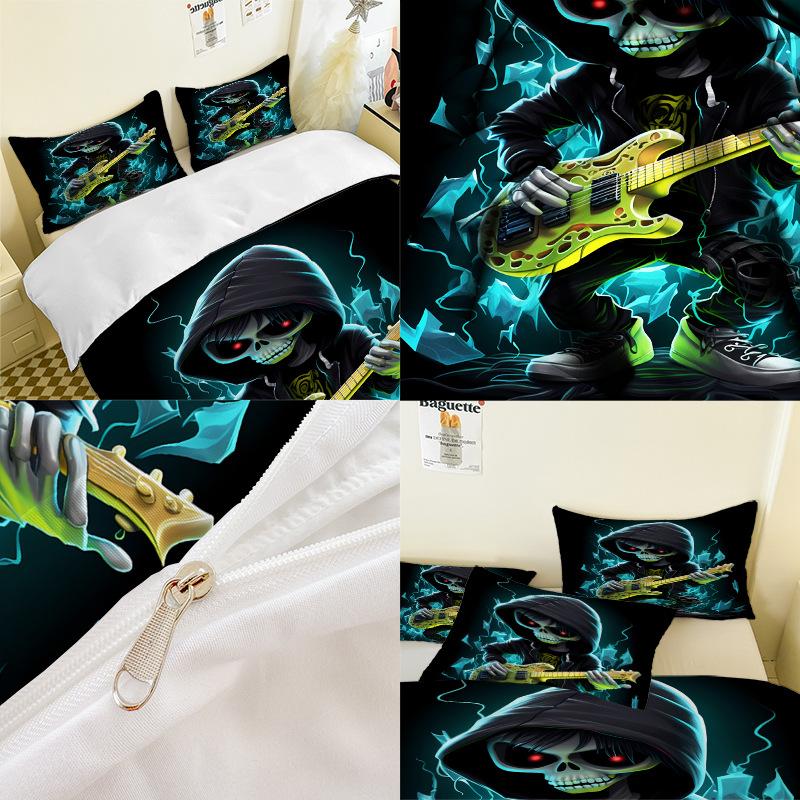 Animationsserie 3D Digitaldruck Dreiteiliges Bettwäscheset Bettlaken Bettbezug