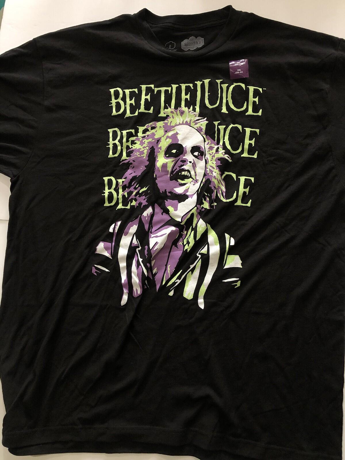 Beetlejuice Beetljuice Mens Short Sleeve Graphic T Shirt 2XL Black NWT S разноцветный