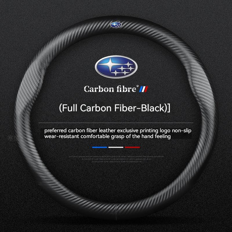 For Subaru Outback Brz Wrx Xv Ascent Forester Impreza Legacy Car Anti-Slip Carbon Fiber Leather Ultrathin Steering Wheel Cover Y17