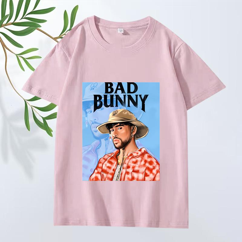 Bad Bunny Módní Klasické Grafické Tričko Muži Ženy Nadměrné 100% Bavlna Streetwear Cool Krátký Rukáv Letní Potisk Unisex Topy