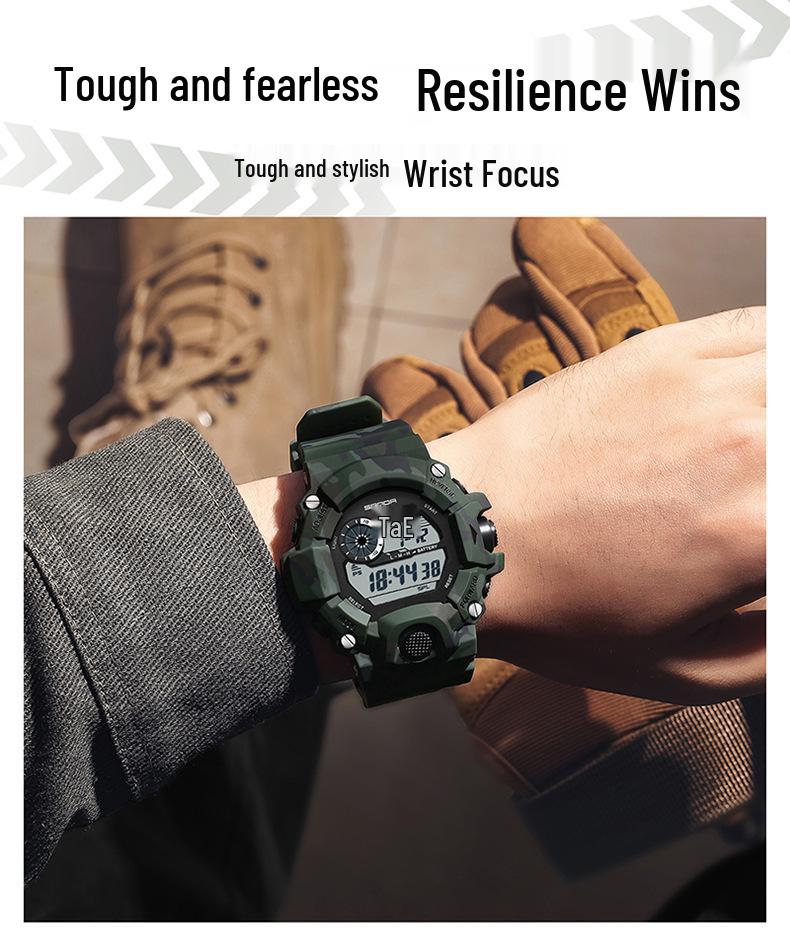 Sanda Multi-functional Outdoor Mountaineering Camouflage Sport Waterproof Alarm Clock Watch