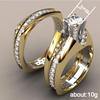 Aaa Luxury Gold-Plated Color Simulation Diamond Ring, Jewelry