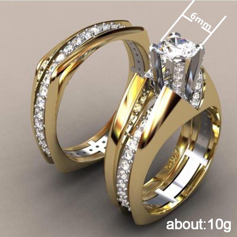 Aaa Luxury Gold-Plated Color Simulation Diamond Ring, Jewelry