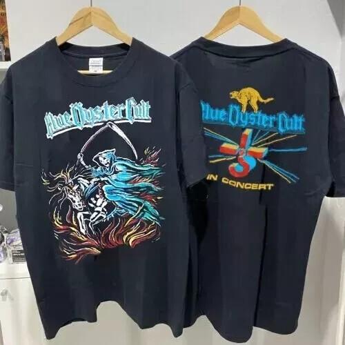 Blue Oyster Cult Shirt Blue Oyster Cult Tour 2 Side Black Unisex Tshirt Unisex T-Shirt XL