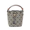 New Mini T Monogram Logo Jacquard Drawstring Closure Cotton Bucket Bag Women Bags Navy-Blue 166415-405