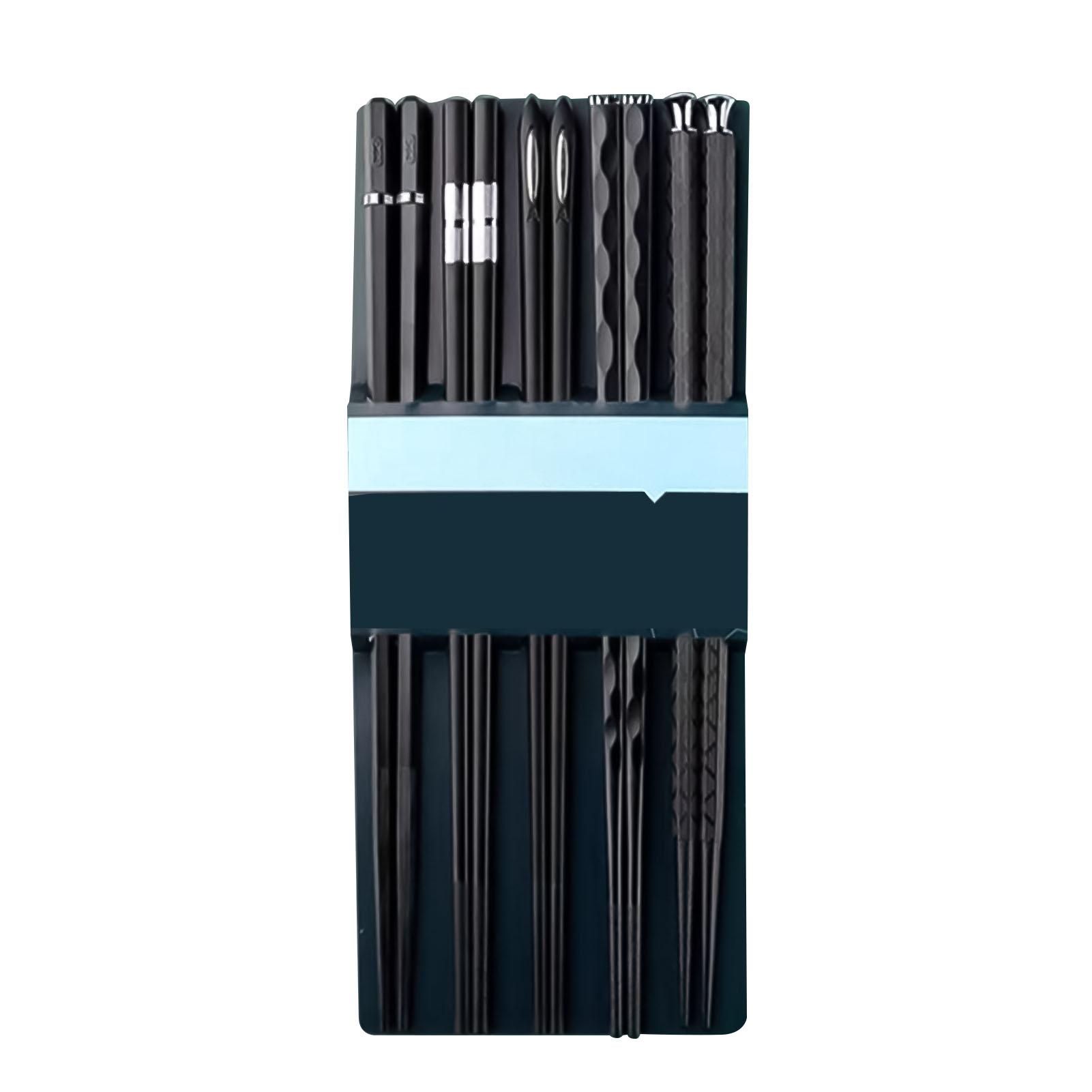 

5 пар китайских японских палочек для еды из сплава многоразовые корейские палочки для еды набор не плесневеет легко моется посуда кухонные принадлежности